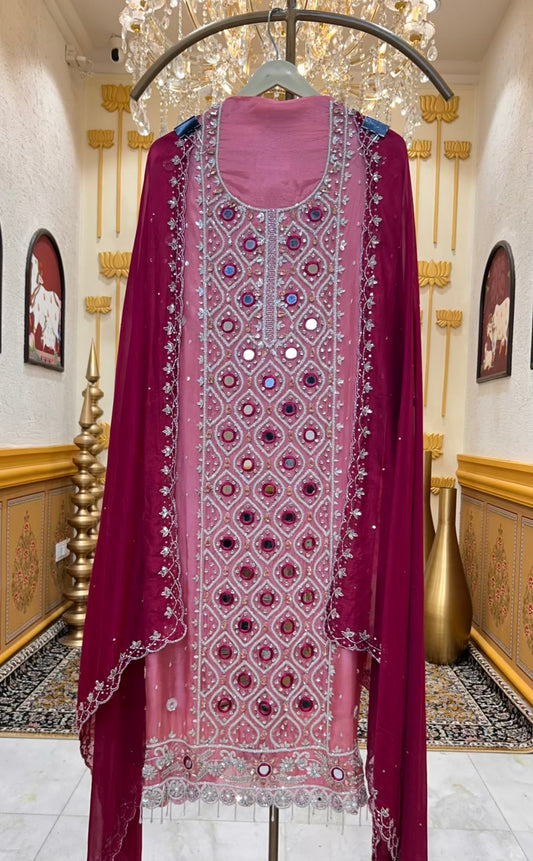 Zivara Sheesha Élan Suit (Pink)