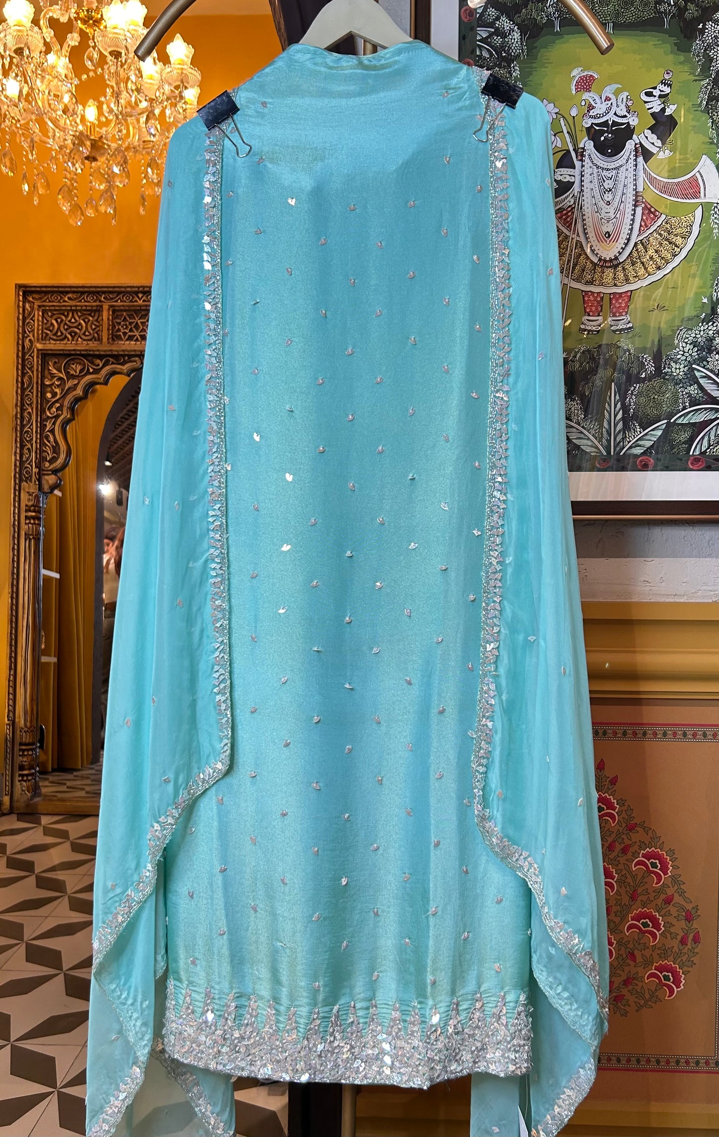 Naureen Organza Suit (Blue)