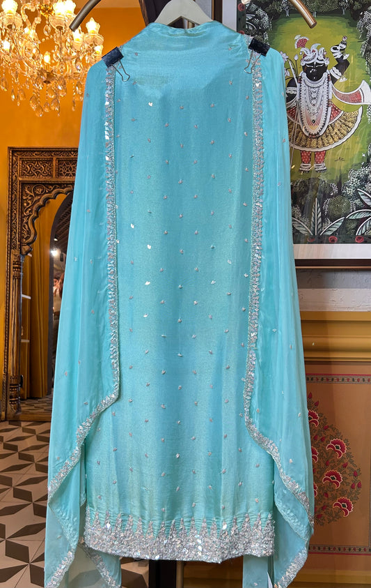 Naureen Organza Suit (Blue)