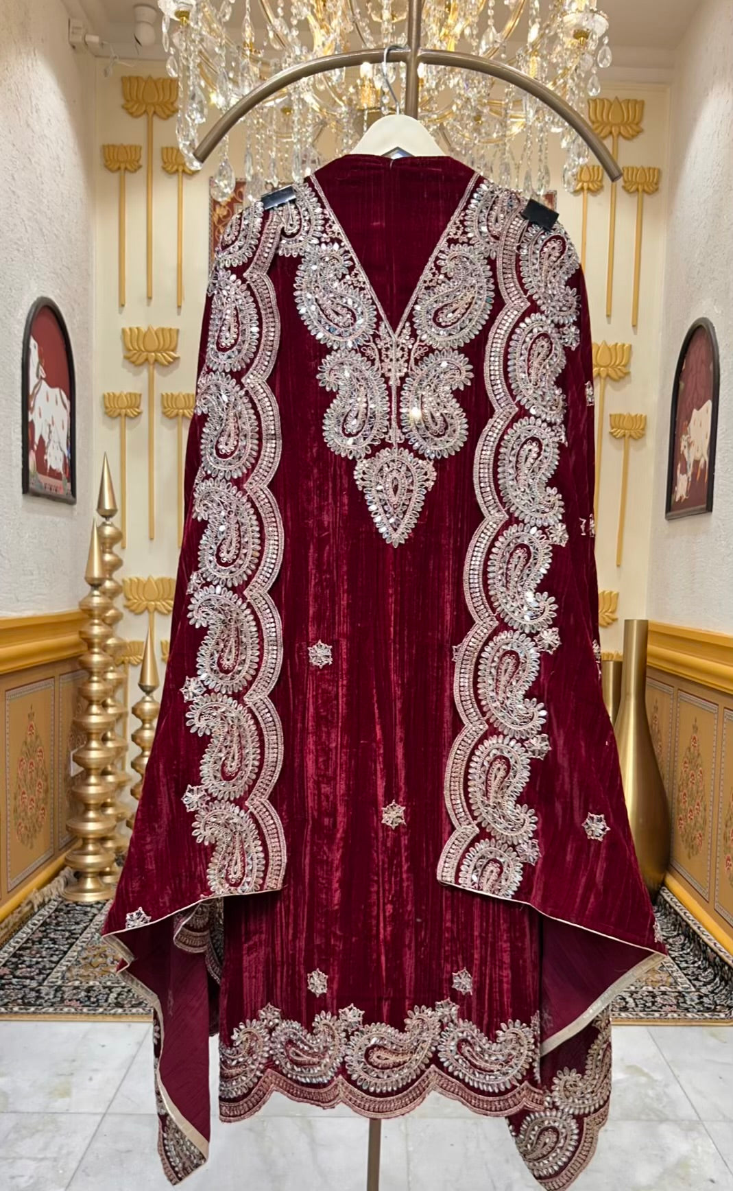 Zayrah Velvet Suit (Maroon)