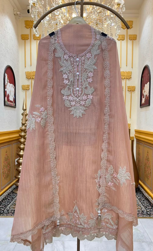 Eshira Appliqué Glow Suit (Peach)