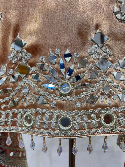 Afsara Aaina Gharara Luxe (Peach)