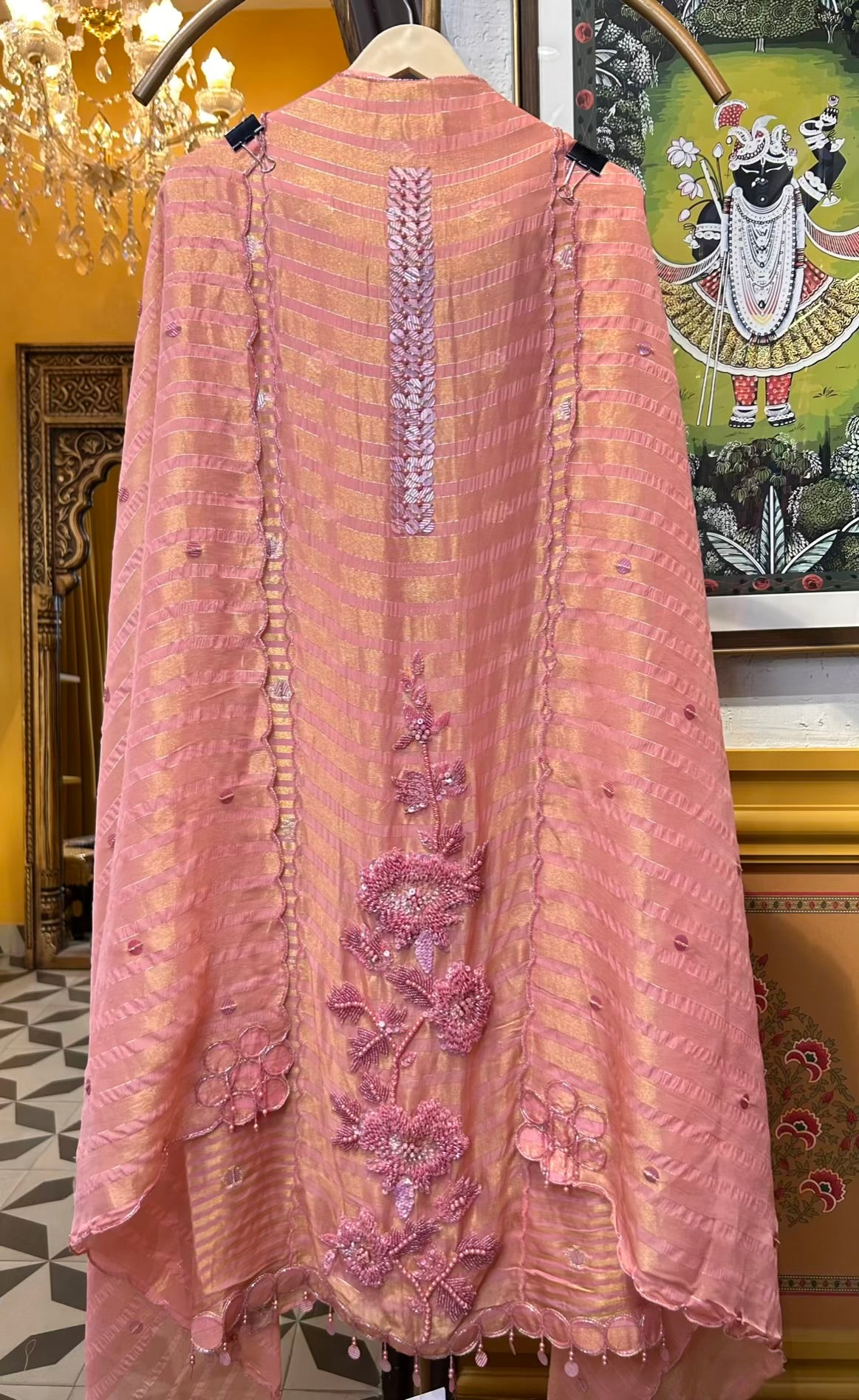 Mehrvani Organza Suit (Pink)