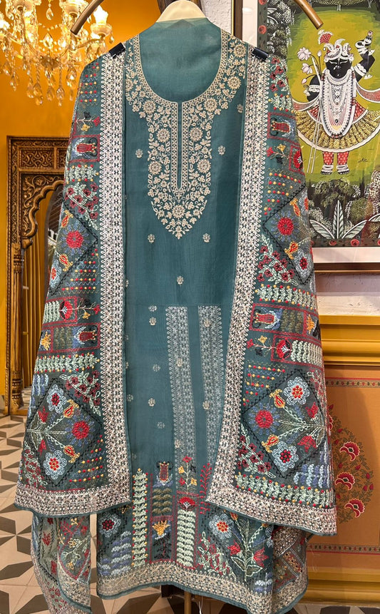 Zuranaya Organza Suit (Green)