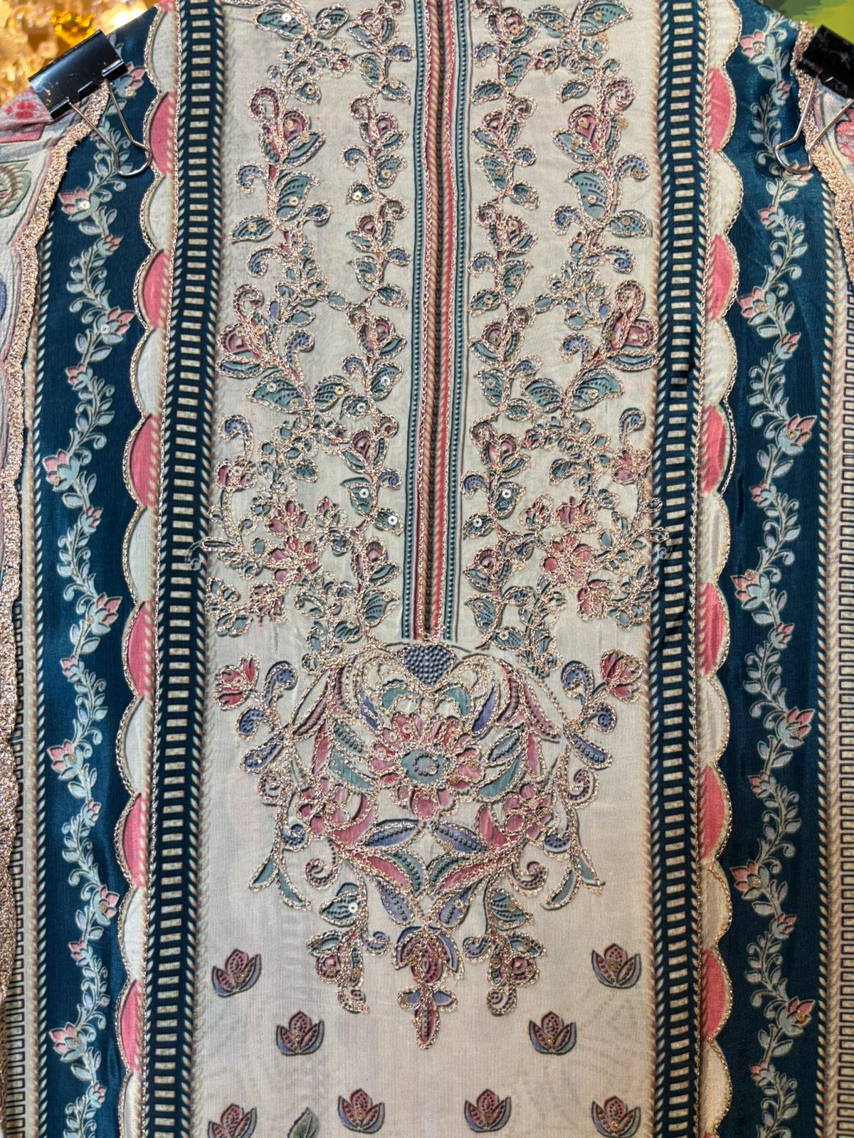 Afsara Crêpe Suit (Peacock Blue)