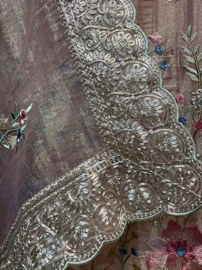 Zarisha Zari Loom Suit (Lavender)