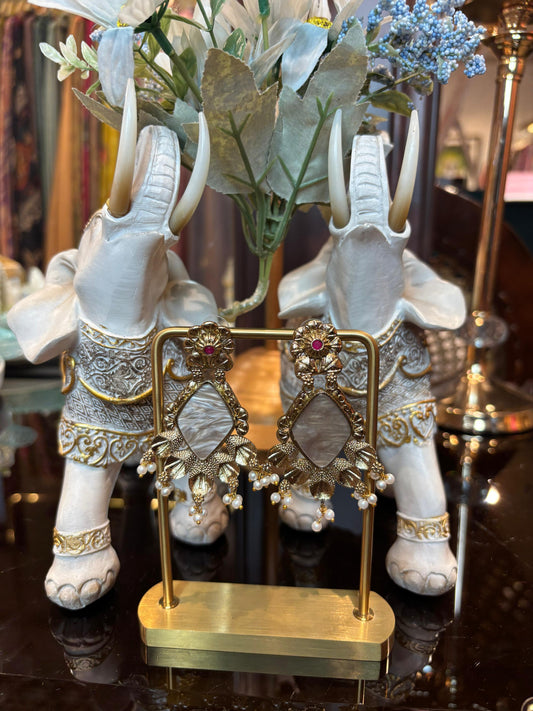 Gulbahar Drop Earrings (Grey)