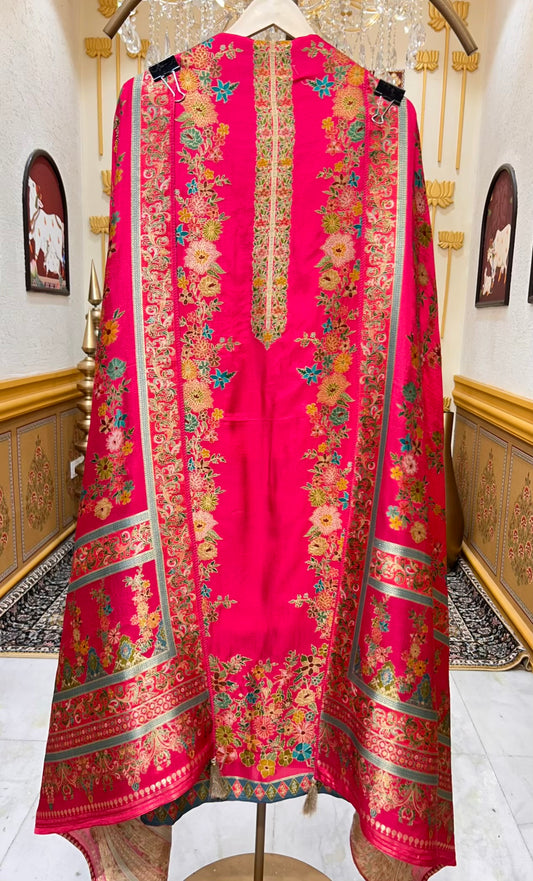 Sahira Katan Banarasi Suit (Magenta)
