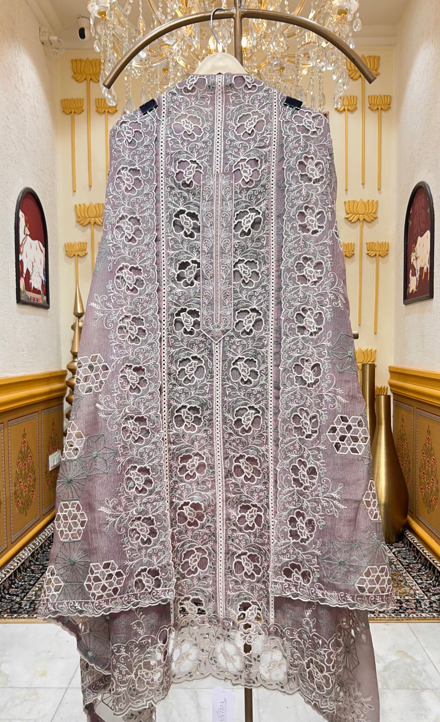 Sahira Thread & Lace Suit (Green)