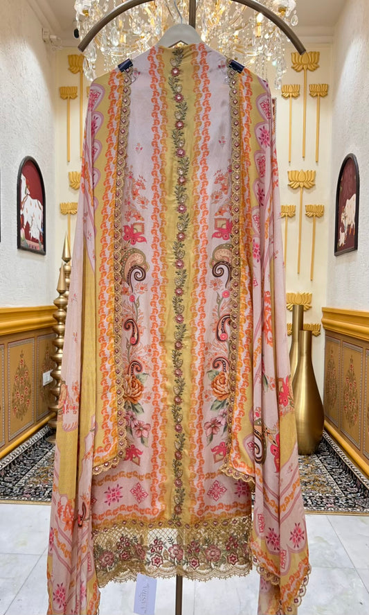 Elira Sequin Bloom Suit (Beige)