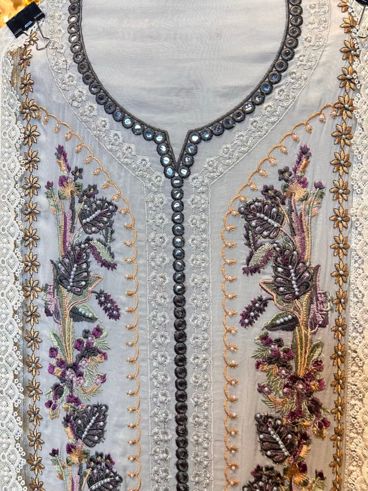 Arzisha Organza Suit (Beige)