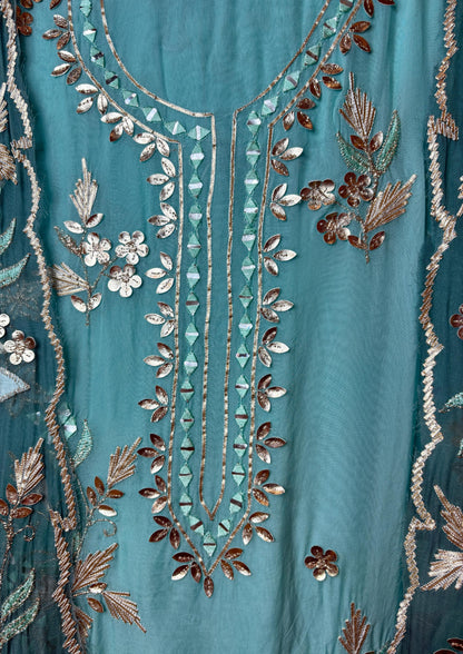 Keyaara Organza Suit (Blue)