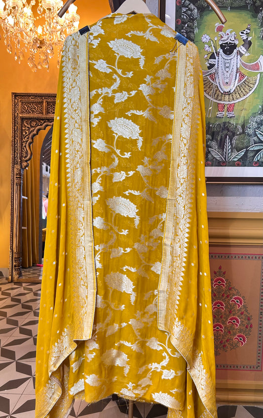 Devanshi Banarasi Georgette Suit (Yellow)
