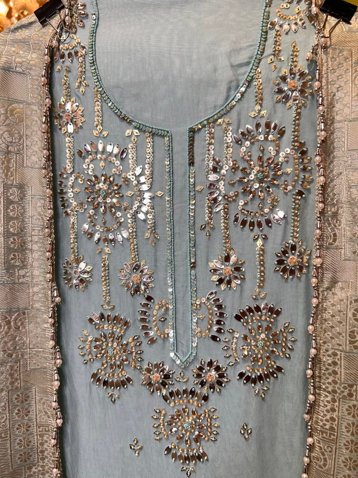 Zareen-é-Banaras Suit (Blue)