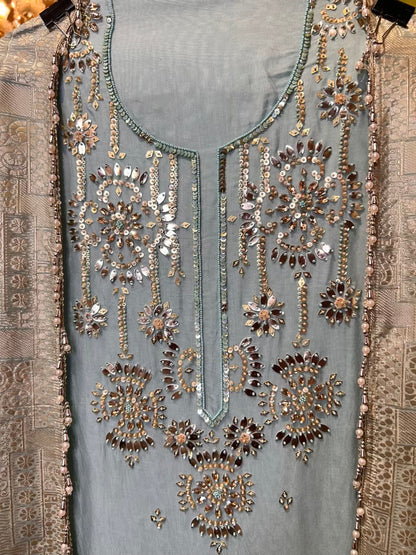 Zareen-é-Banaras Suit (Blue)