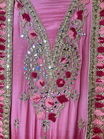 Zarreen Adaa Silk Suit (Pink)
