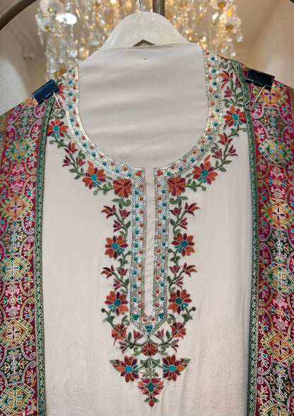 Sahira Silk Noor Suit (Ivory)