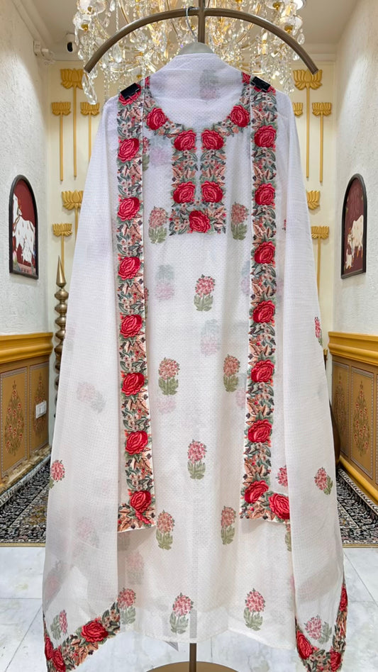 Arovia Resham Chanderi Suit