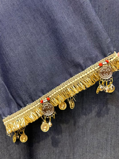 Azeen Moti Coin Denim Set