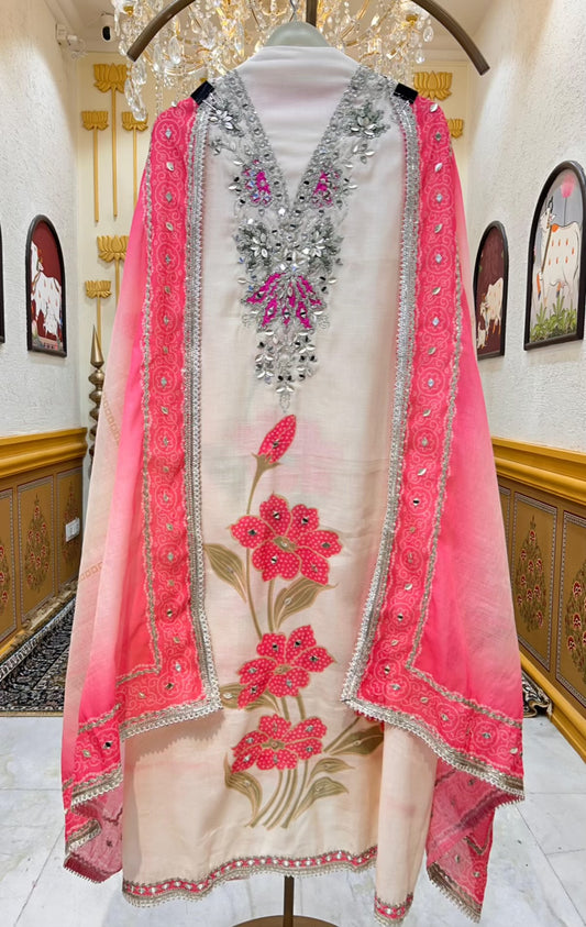 Elmyra Hand Painted Chanderi Suit