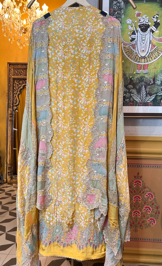 Ruqayya Crepe Suit (Yellow)