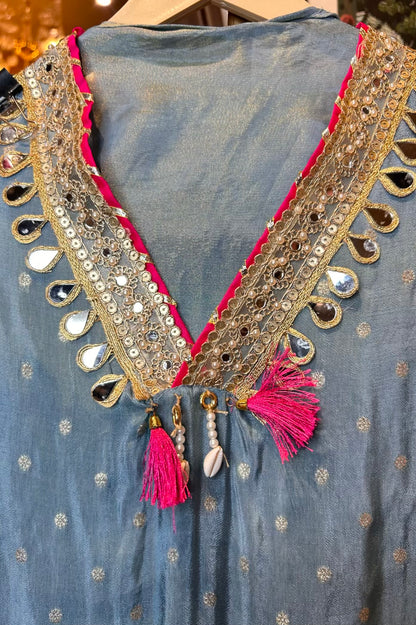 Mehvaira Organza Suit (Blue)