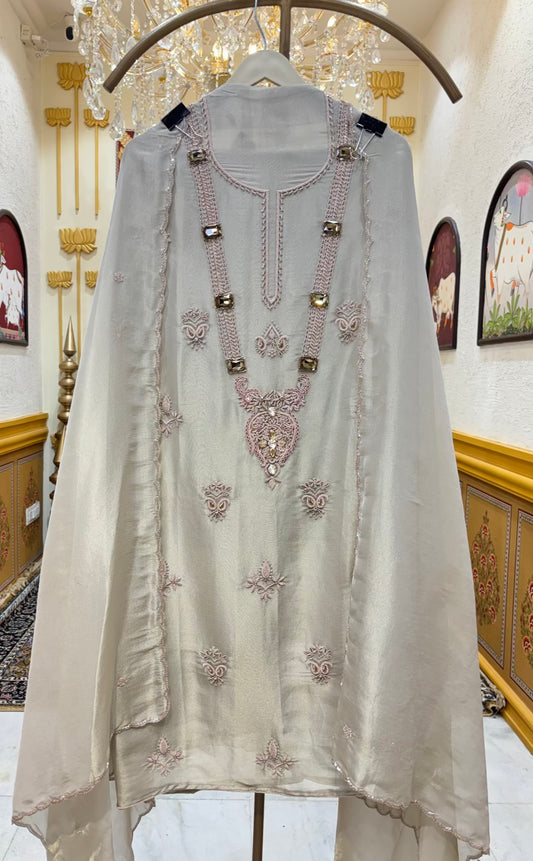 Naira Shimmer Organza Suit