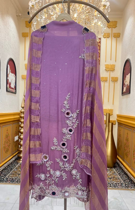 Mehira Banarasi Noor Suit (Purple)