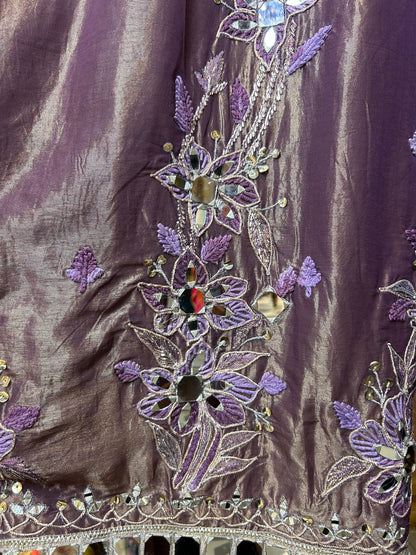 Noorain Organza Suit (Lavender)