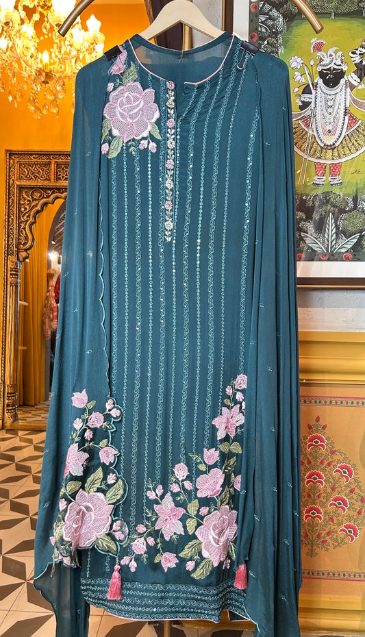 Suhani Chinon Suit (Green)