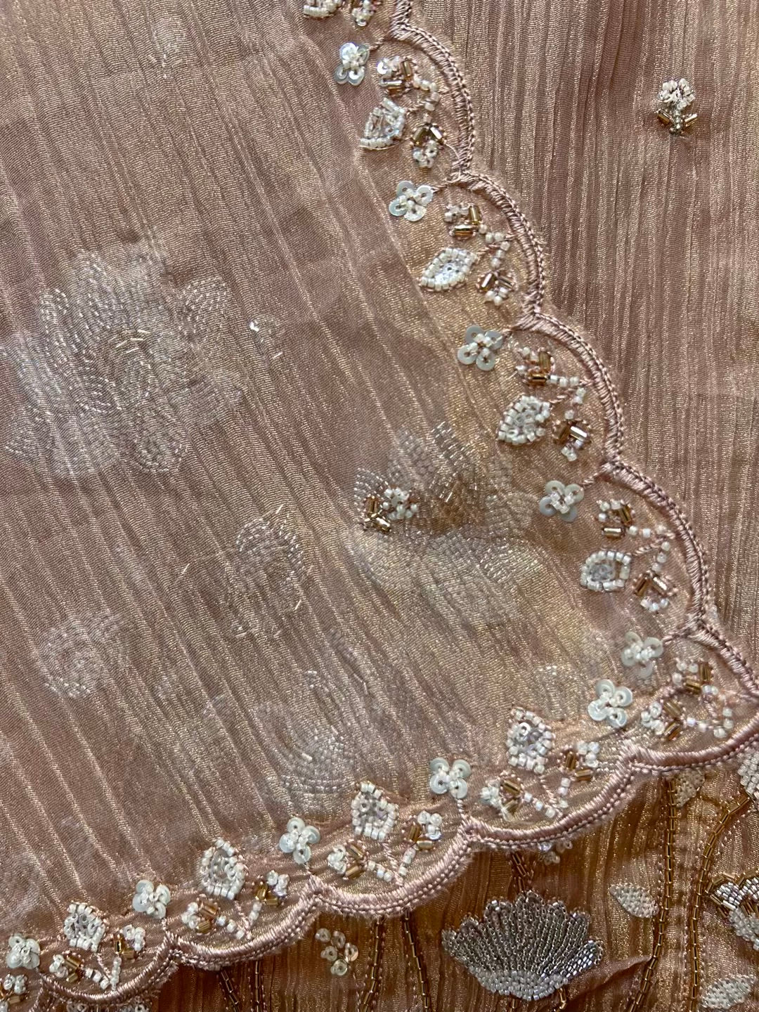 Mahroza Crushed Organza Suit (Light Pink)