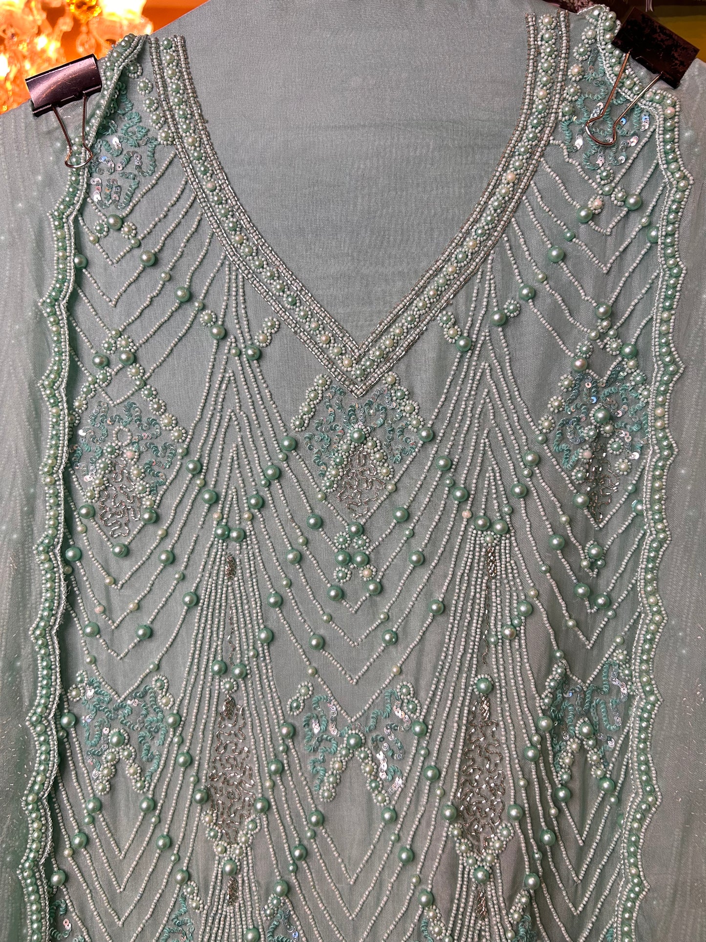 Mehrnaaz Organza Suit (Green)