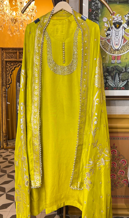 Saaz-e-Shimmer (Lemon Green)