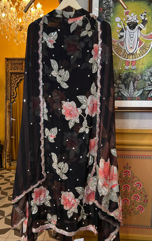 Reha Organza Suit (Black)