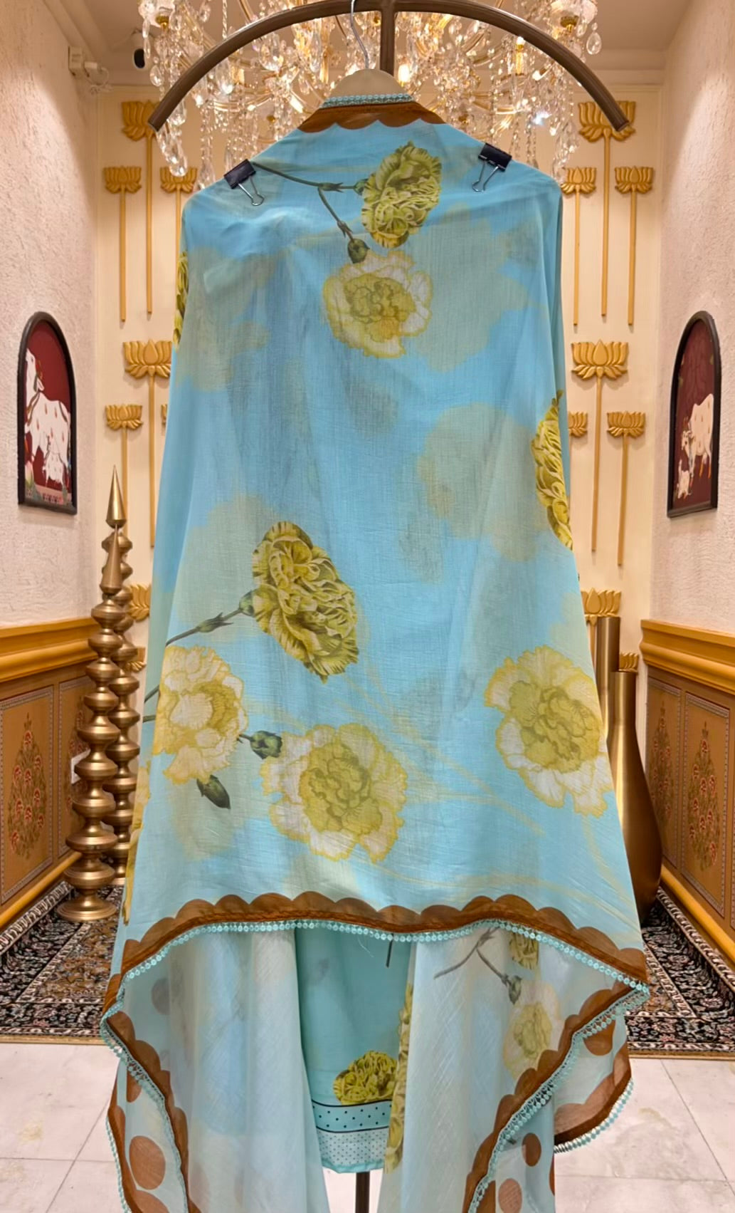 Vareesha Cotton Print Suit (Blue)