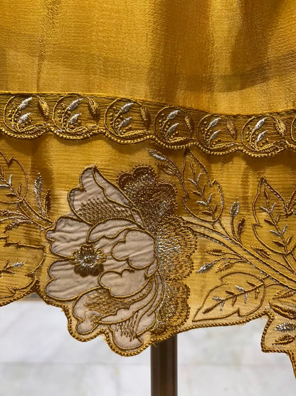 Ishana Embroidered Silk Suit (Mustard)