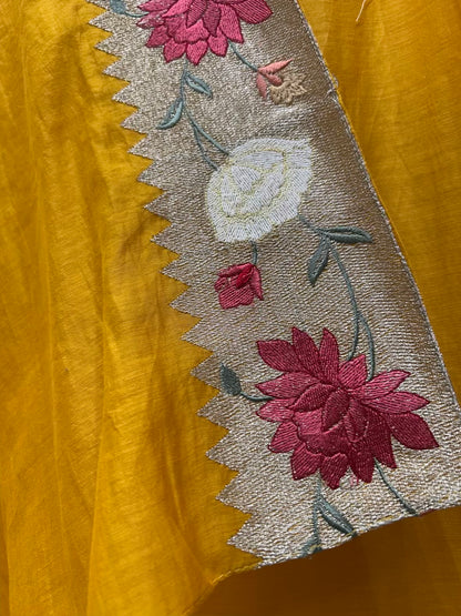Aarini Zari Chanderi Suit (Mustard)