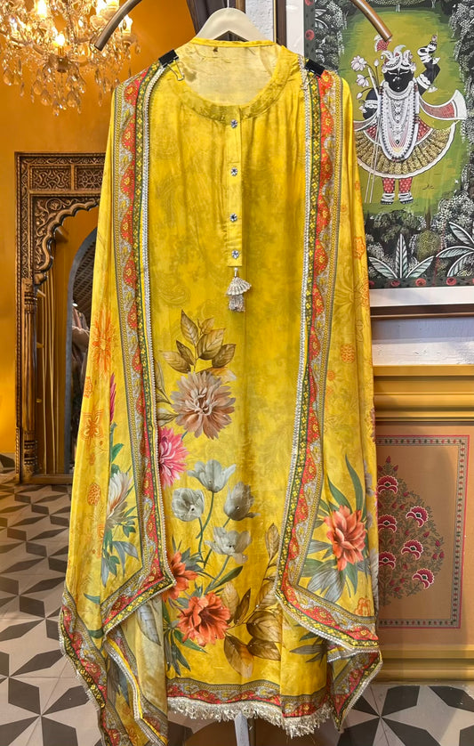 Serizaa Printed Organza Suit