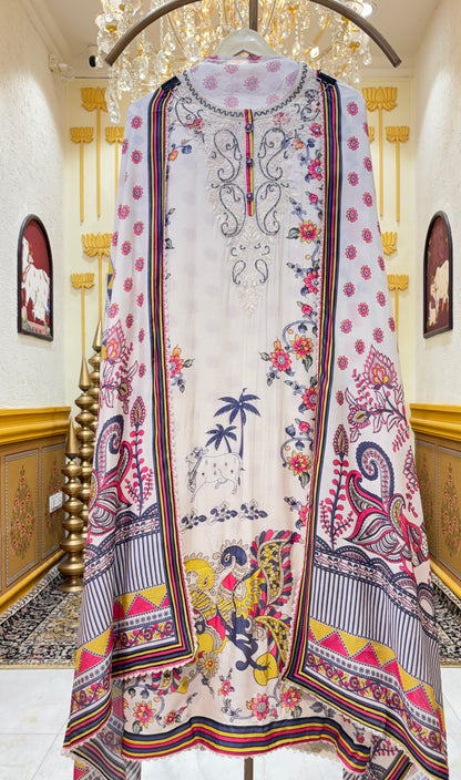 Pearl Mirage Printed Suit