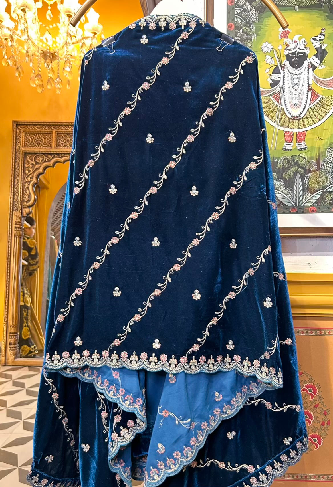 Feroza-e-Velvet Suit (Blue)