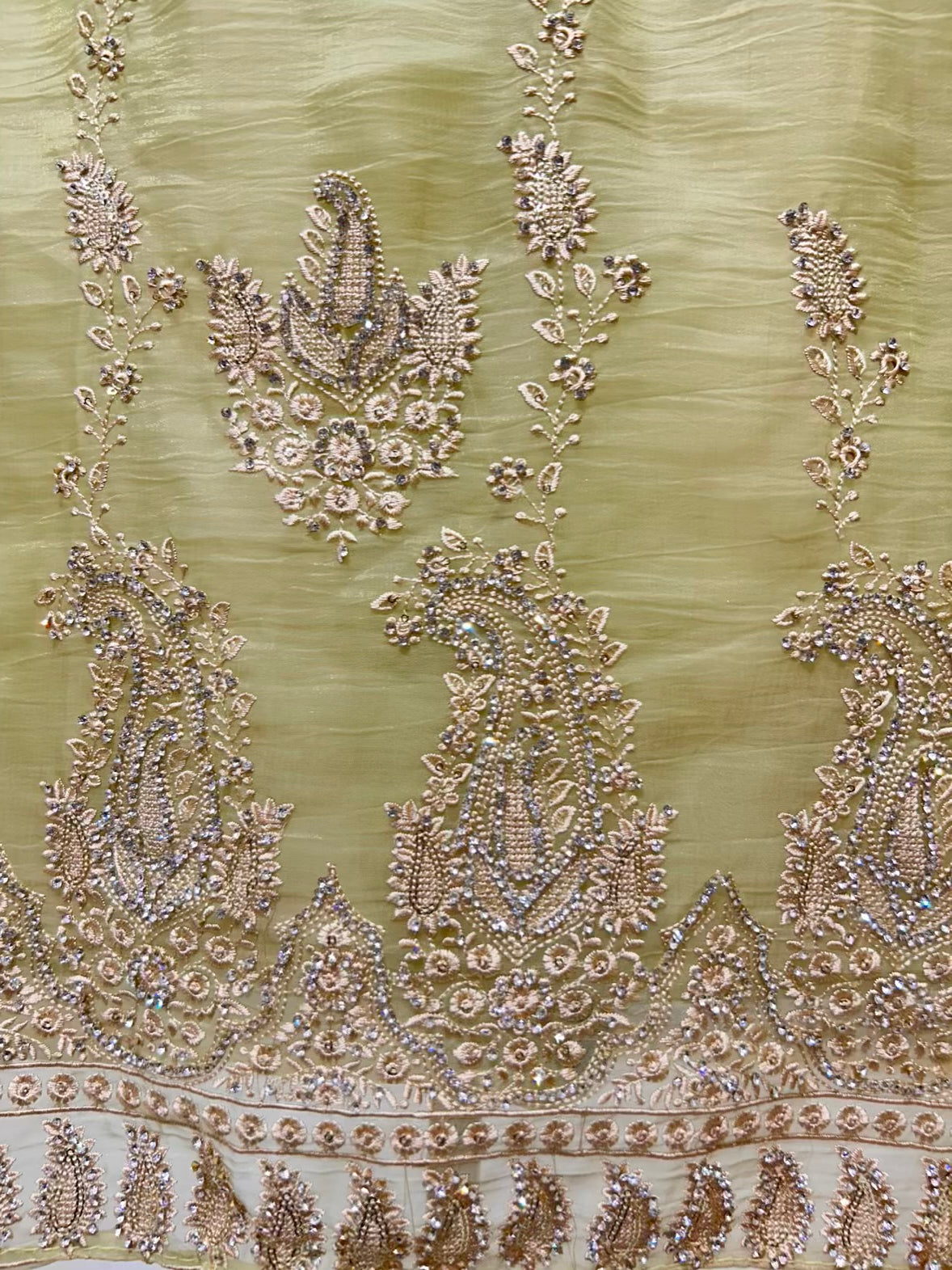 Aarifa Resham Veil Suit (Pista Green)