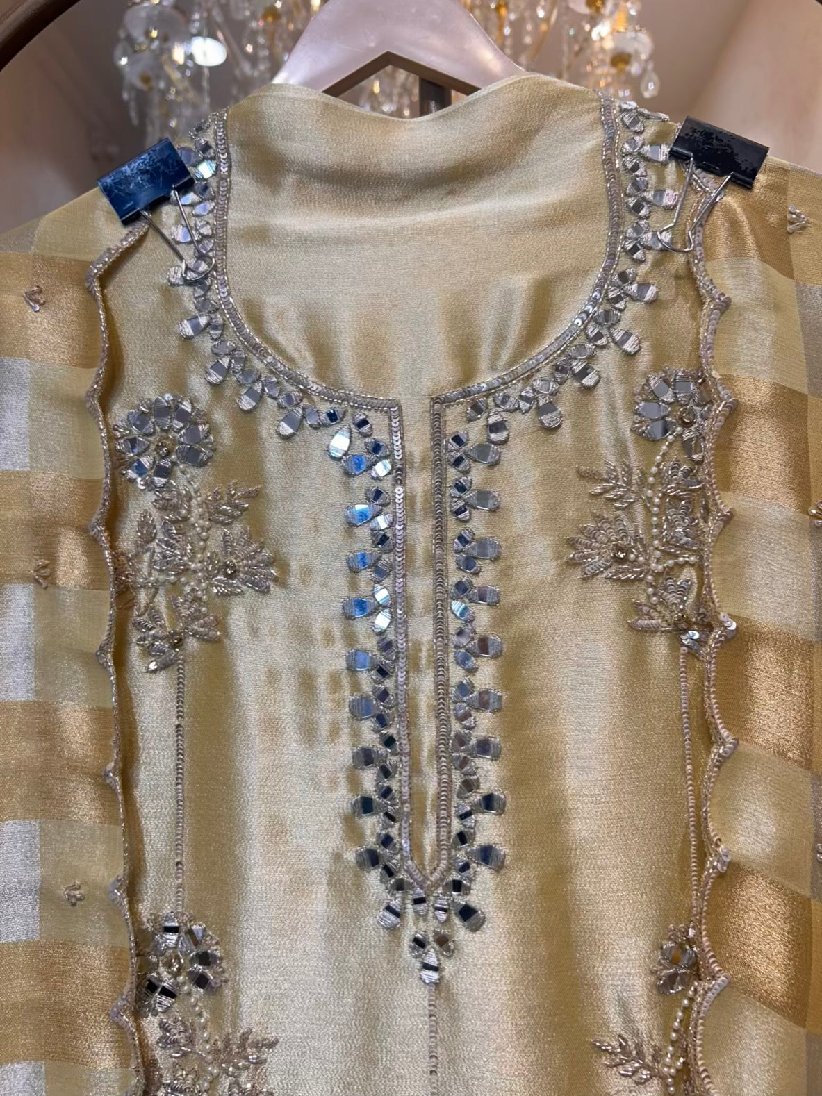 Zehraani Sequin Naqsh Suit (Yellow)