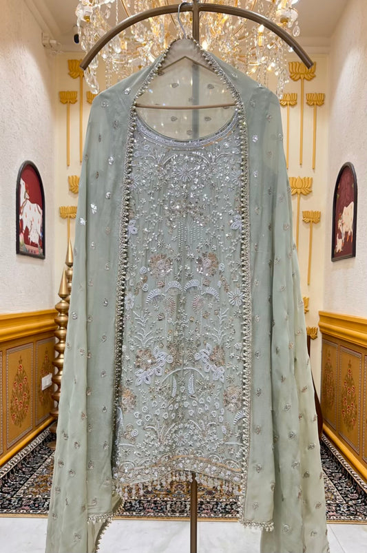 Elvaira Noor Gharara Set (Pista Green)