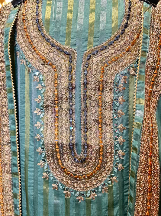 Arzoo Organza Suit (Blue)