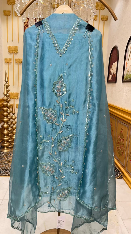 Ayleen Shimmer Stone Suit (Peacock Blue)