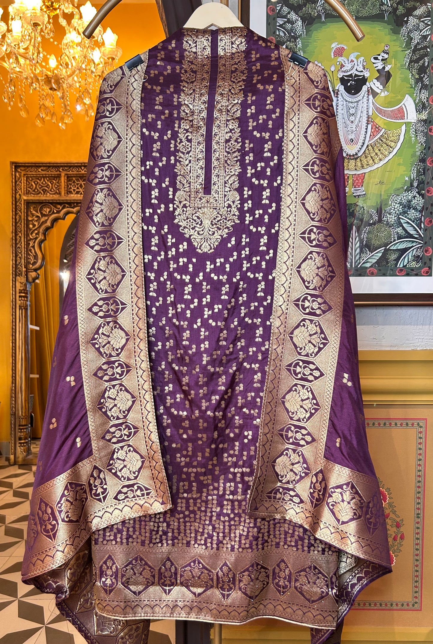 Amaaya Banarasi Silk Suit (Purple)