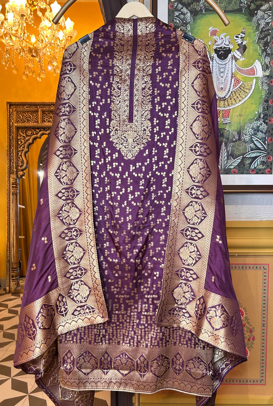 Amaaya Banarasi Silk Suit (Purple)