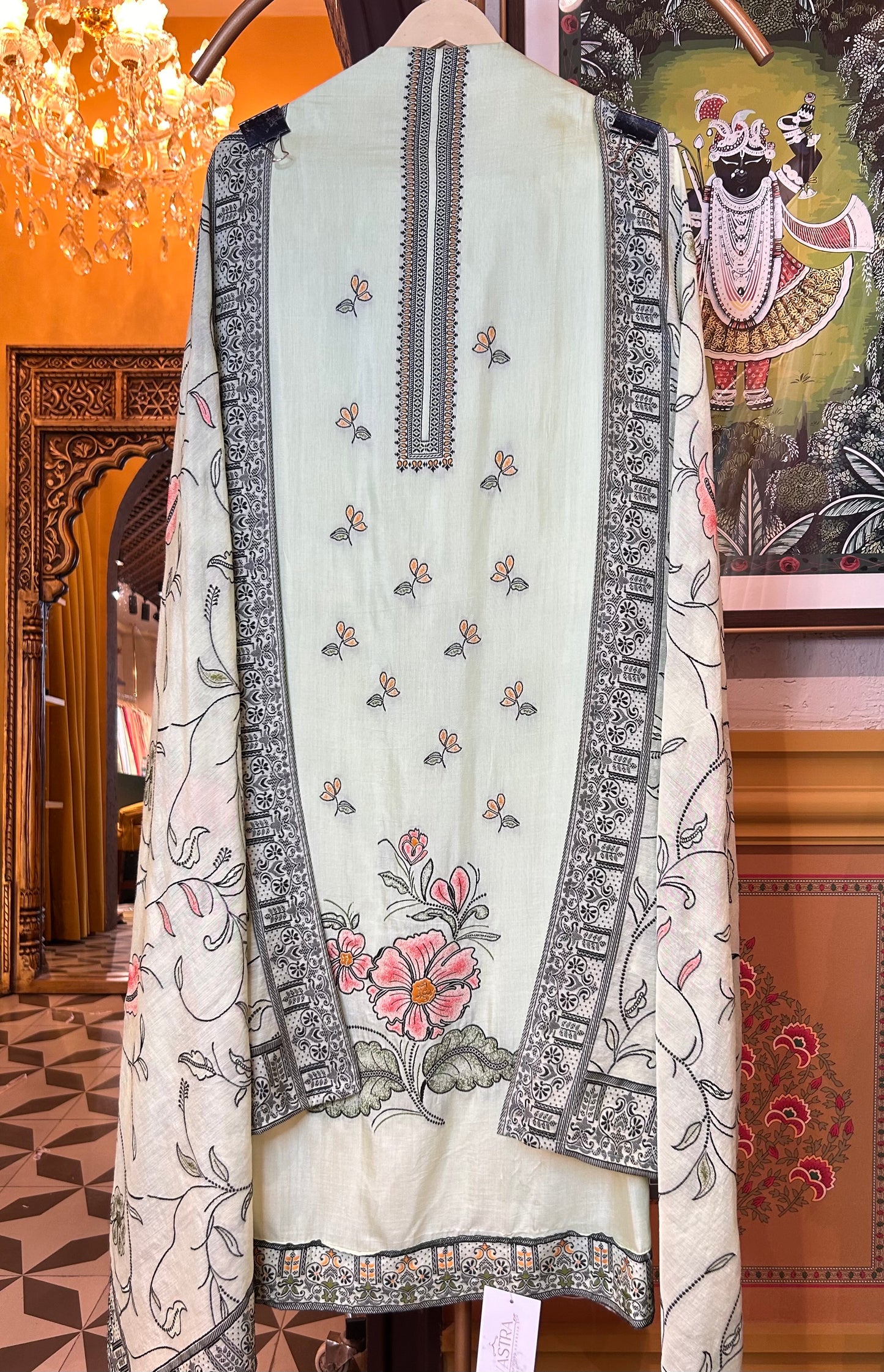 Karwaan Muslin Suit (Green)