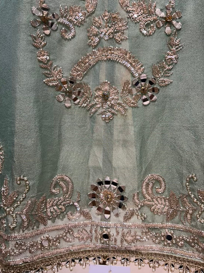 Zarqina Sheesha Chamak Suit (Green)