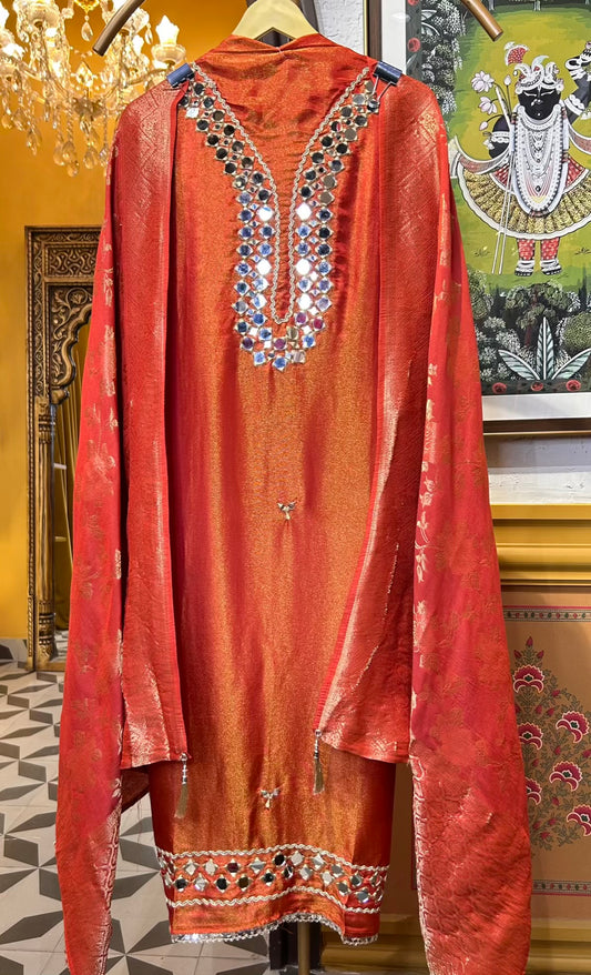 Auryza Organza Suit (Rust)